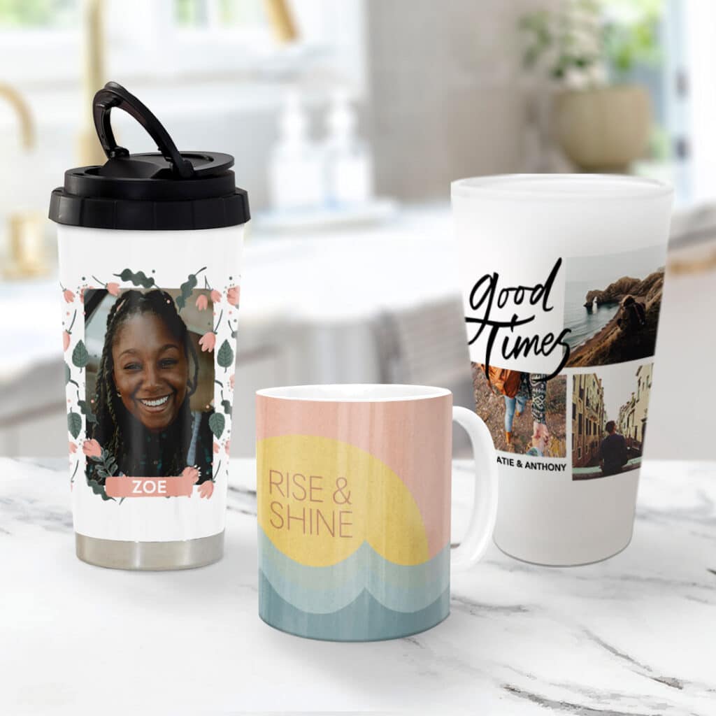 Make coffee mornings fun with custom photo mugs